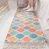 Ковры японские хлопковые тканые не скользящие ковры с длинным бахромой коврик для семейная спальня гостиная балкон без скольжения коврик в помещении