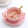 Tazas muy exquisitas tazón de café de cerámica muy exquisito té de cereza de alivio