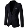 Mäns kostymer Stylish kostymjacka LAPEL Temperament Slim-Montering Pure Color Blazer Plus Size Casual For Wedding