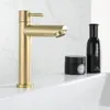 Bathroom Sink Faucets Gold Basin Faucet Stainless Steel Brushed Tap Kitchen Single Cold Foaming Handle Vanity Mixer