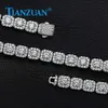 Браслет 10 мм 12 мм квадратный хип -хоп Sier Cuban D VVS Ball Moissanite Ice Cut Link Jewelry Jewelry Женщины мужчины подарки