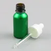 Storage Bottles 12 X Refillable 15ml 20ml Paint Green Glass Childproof Tamper Evident Drop 2/3oz 1/2 E-liquied Vials