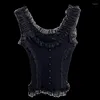 Womens Tanks Vest Sweet Girl Lace Sleeveless Bottoming Camisole 2024 Summer Outer Wear Inner Slimming Tops