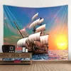 Tapestries Nautical Tapestry Pirate Ship Wall Hanging Cloth Decor Aesthetic Living Room Bedroom Home