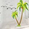 Dekorativa plattor Coconut Palm Tree Sticker Tropical Beach Wall Decal vardagsrum Bakgrund