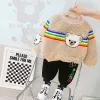 Animales Otoño e Invierno Nuevo 04Yearold Baby Lindo Cartoon Bear Suit Boys y niñas Séter Swopiece Sportswear para niños