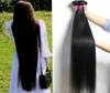 28 30 32 34 36 40 Inches Unprocessed Brazilian Virgin Hair Straight Bundles 1026 Inches Body Deep Water Wave Kinky Curly Hair Ext8717326