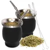 Teaware Sets 4/8oz Stainlea4/8oz Sss Steel Double-Wall Mate Cup Set Includes Yerba Straw And Brush Or Just Singe Big Stomach Mug