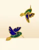 2021 Exquisite Fashion Pigeon Cardigan Four Leaf Clover Pins Brooch Personality Color Shell Agate for WomenGirls Valentine039s44625394451