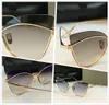 Women Luxury Designer Sunglasses Cat Eye Gold Frame Glass Big Oversized Sunglasses Ladies Eyewear Shades Trendy Sunglass2048183