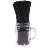 Paies de boisson 100pcs 210 mm blanc noir long de la fête de mariage flexible fournit des accessoires de cuisine en plastique