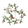 Decorative Flowers Artificial Christmas Vine Garland 2M Farmhouse Holiday Wreath Xmas For Year Indoor Outdoor