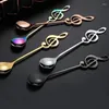 Кофе Scoops 6pcs/Set Tea Spoons Творческая музыка Символ Маленькая ложка на столовую посуду мороженое десертное обследование