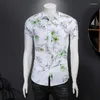 Men's Casual Shirts Men Street Fashion Summer Daily Shirt Hawaiian Floral Print Loose Short Sleeve Beach Tops Single Breasted