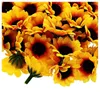 Fleurs décoratives 500 PCS Artificiel Sunflower Little Daisy Gerbera Flower Heads for Wedding Party Decor (YellowCoffee)