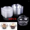 Take Out Containers 50PCS Disposable Plastic Transparent Cake Box Cut Kitten Shape PVC Round Pastry Dessert Packing Boxes With Cover