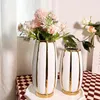 Vases Nordic Style Pleated Vase Decoration Living Room TV Cabinet Hallway Dining Table Bedside Ceramic Flower Container