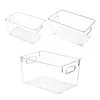 Storage Bottles Refrigerator 3pcs Clear Plastic Bins With Handle For Fridge L9BE