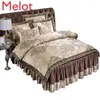 Bedding Sets Tribute Silk Jacquard Four-Piece Of Bed Skirt Lace Quilt Cover All Cotton Pure Mattress Comforter