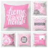 Cuscino Nordic Pink Sweet Home Pillowcase Soggiorno Decorazione divano Cover di auto