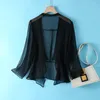 Mulberry Real Silk Summer Coat sottile Scialbolo Solido Top Top Cardigan Cardigan Suncreen Abbigliamento Cover-Up sulla spiaggia