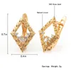 Orecchini per borchie Harong 585 Rose Gold Color Natural Zircon Crystal Crystal Dichiarazione Rettangolo Gioielli in rame Regalo donna