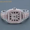 Y Diamond Iced Out Hip Hop Luxurious Wrist Watch for Men in Moissanite Vvs Clarity White Round Brilliant Cut Diamondsvvs