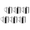 Tasses 6 pcs en acier inoxydable tasse de consommation de camping