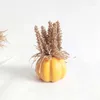 Dekorativa blommor 1st Artificial Pumpkin Wheat Ear Autumn Harvest Home Decoration Halloween Party Thanksgiving
