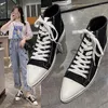 Casual Shoes Tenis Feminino Tide Spring Autumn Women Vulcanize Shoe Canvas Pointed Lace Up Simple Style Fashion Mujer Sapato