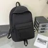 Backpack Large Capacity School Book Bags Nylon Simple Solid Color Fashion Portable Lightweight Teenage Girls Boys