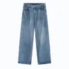 Jeans féminins coréens chic lâche simple denim droit dos élastique élastique pantalon de jambe large harajuku pantalon cow-boy de cowboy tout-correspondant féminin