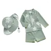 Set di abbigliamento per bambini piccoli da bagno per bambini due pezzi da bagno costume da bagno guardie da bagno in spiaggia tramonto con cappello