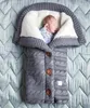 Recém -nascido bebê Baby Sleeping Blain Knit Crochet Inverno A quente e macio envoltório saco de dormir para carrinho de bebê Beddingg4 Y2010099627202937