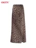 Ootn Vintage Leopard Print Trumpet Skirts vrouwelijk 2024 Street Chic High Taille Long Rok Autumn Office Slim Zipper 240329