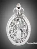 TFO Pocket Watch Silver Hollow Petals Surround Dancing Mermaid Design Pendant Ladies Fashion Gift Necklace8093628