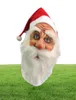 Weihnachten Santa Claus Latex Maskensimulation Voller Gesichtskopfabdeckung mit roter Kappe für Weihnachten1573886