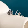 Studörhängen Cellacity Simple Solid Silver 925 SMEWELLY SNOWFLAKE Klassiska julören Studs Presents For Girl Firl Party Gift