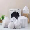 Sacs à linge Washing Machine Net Bag Sac 4pcs DrawString Mesh Underwear Panier Organisateur de grands vêtements sales