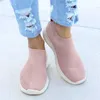 Casual Shoes Women's Sneakers 2024 Fashion Beskable Solid Color Women glid på Sock Ladies Flat Woman