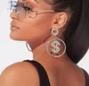 Dangle Chandelier Stonefans Statement Dollar Money Earrings Hoop Rhinestone Jewlery For Women Crystal Bling Earring Pendant Jewe3996057