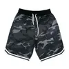 Shorts masculinos elegantes fitness masculino de pano de praia Design de camuflagem da cintura