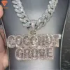 Factory Custom Iced Out VVS Moissanite Hip Hop Pass De Diamond Tester Name -keten Hanger voor mannen en vrouwen