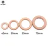 Fai fare il faggio in legno da 50 pc anello in legno 40/55/60/70 mm teether bracciale fai -da -te artigianato regalo accessorio per bambino teether 240407