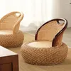 Oreiller japonais rotin tatami arrière futon chaise paresseuse balcon salon tabouret de canapé