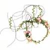 Decorative Flowers Rose Rattan Flower Adjustable Garland Headband Lightweight Wedding Wreath Beach Hair Accessories Bridal Headdress