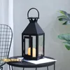 Candle Holders Classcial Black Portable Holder Lantern Metal And Glass Windproof Candlestick For Garden Indoor Outdoor