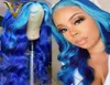 Perucas de renda destacam azul roxo 13x4 peruca frontal ombre cabelo humano colorido para mulheres onda corporal brasileira front75197513636857