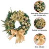 Fleurs décoratives couronne de Noël artificielle décorée de balles grand arc pour décoration de porte d'entrée fête festive décoration intérieure