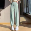 Women's Pants Women Spring Summer Ice Silk Harem 2024 High Waist Loose Straight Casual Pant Female Outdoor Solid Trousers